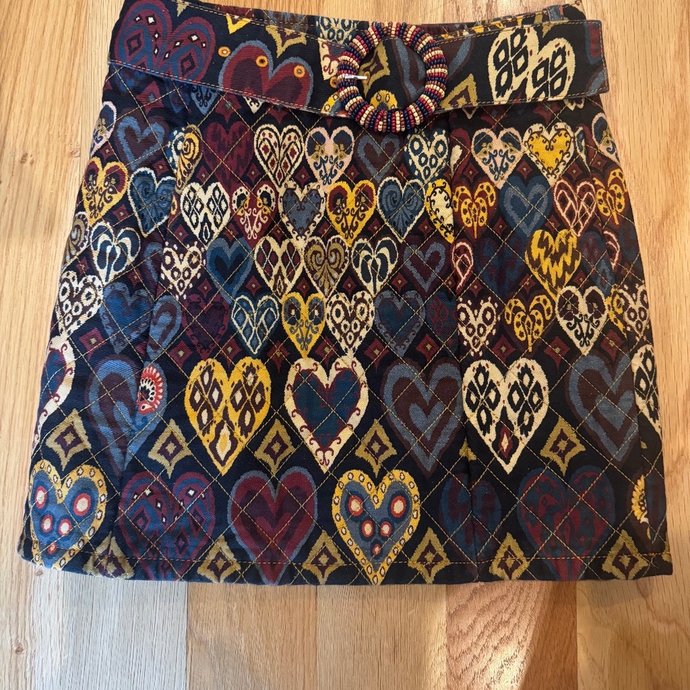 Farm Rio black hearts ikat  miniskirt